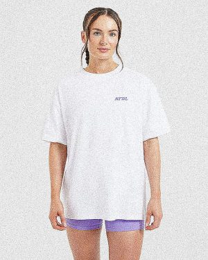 Stronger You Oversized T-Shirt - White/Purple | Ultimate Comfort & Style