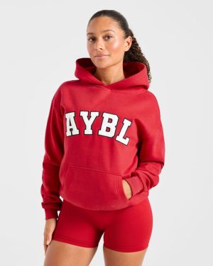Varsity 2.0 Oversized Hoodie - Red: The Ultimate Comfort Upgrade