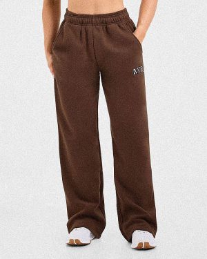 Varsity 2.0 Oversized Straight Leg Joggers - Brown