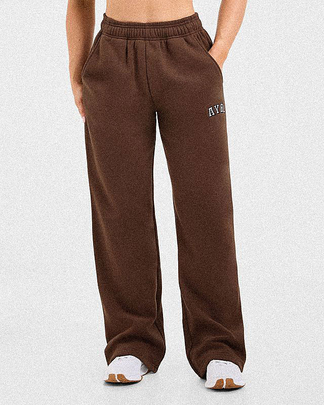 Varsity 2.0 Oversized Straight Leg Joggers - Brown