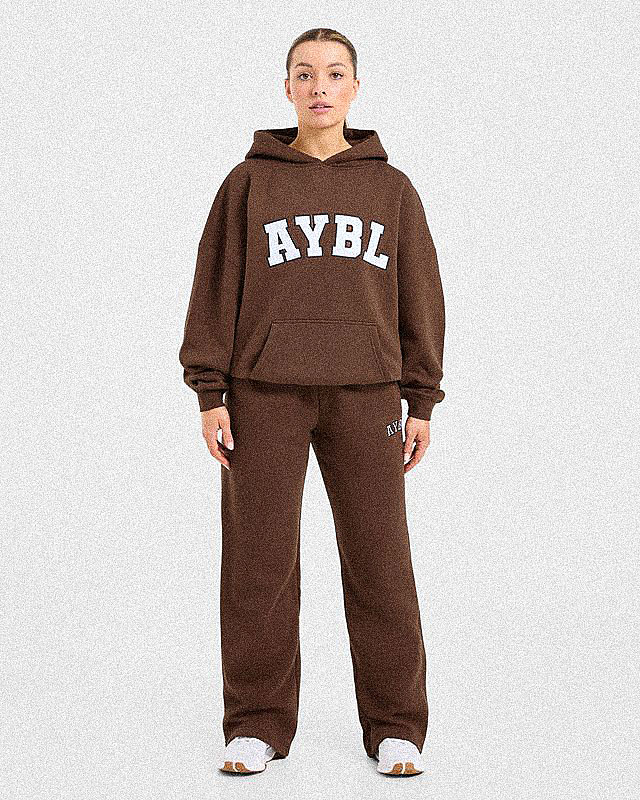 Varsity 2.0 Oversized Straight Leg Joggers - Brown