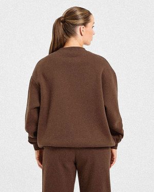 Varsity 2.0 Oversized Sweatshirt - Brown: The Ultimate Comfort Upgrade