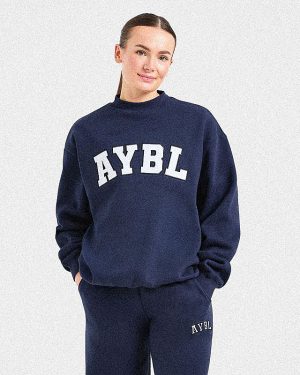 Varsity 2.0 Oversized Sweatshirt - Navy: The Ultimate Comfort Upgrade