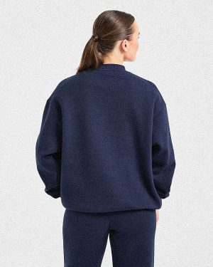 Varsity 2.0 Oversized Sweatshirt - Navy: The Ultimate Comfort Upgrade
