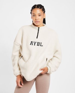Varsity Oversized Fleece - Cream: The Ultimate Comfort Essential