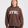 Varsity Oversized Knitted Hoodie - Brown