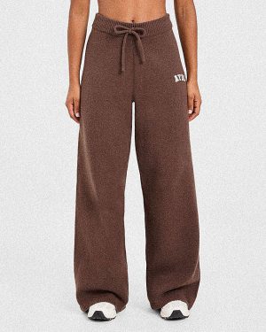 Varsity Oversized Knitted Joggers - Brown: The Ultimate Comfort Upgrade