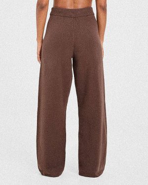 Varsity Oversized Knitted Joggers - Brown: The Ultimate Comfort Upgrade