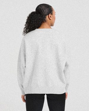 Varsity Oversized Knitted Sweater - Grey Marl: The Ultimate Comfort Essential