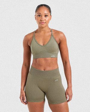 Adapt Seamless Sports Bra - Muted Olive: The Ultimate Medium-Support Activewear Solution