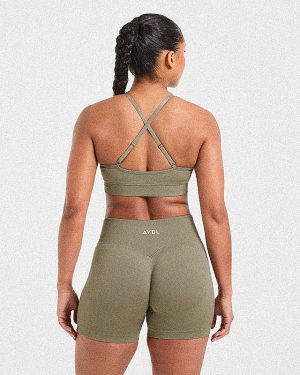 Adapt Seamless Sports Bra - Muted Olive: The Ultimate Medium-Support Activewear Solution