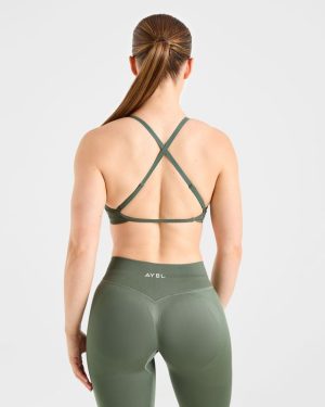 Adapt Seamless Strappy Sports Bra - Green