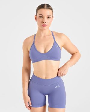 Adapt Seamless Strappy Sports Bra - Iris Blue: The Ultimate Low-Impact Companion