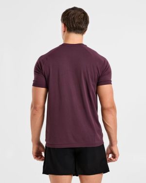 Ascend Seamless T-Shirt - Deep Plum: The Ultimate Performance Essential