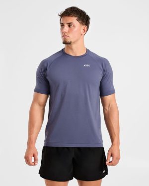 Ascend Seamless T-Shirt - Denim Blue: The Ultimate Everyday Essential